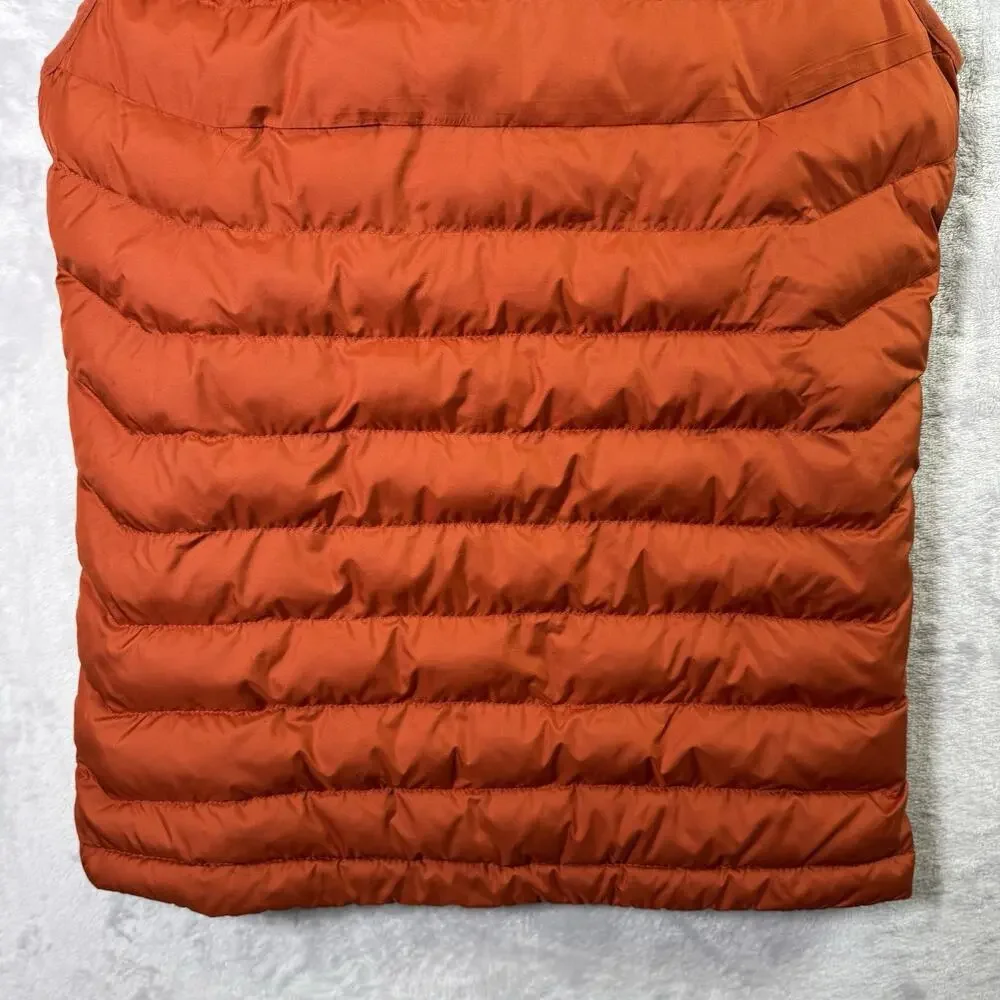 Columbia Omni Heat Puffer Vest Men's Small Orange Hiking Outdoor Pockets Thermal